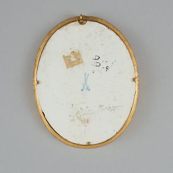 MINIATYRMÅLNING på porslin. Meissen, sent 1800-tal.