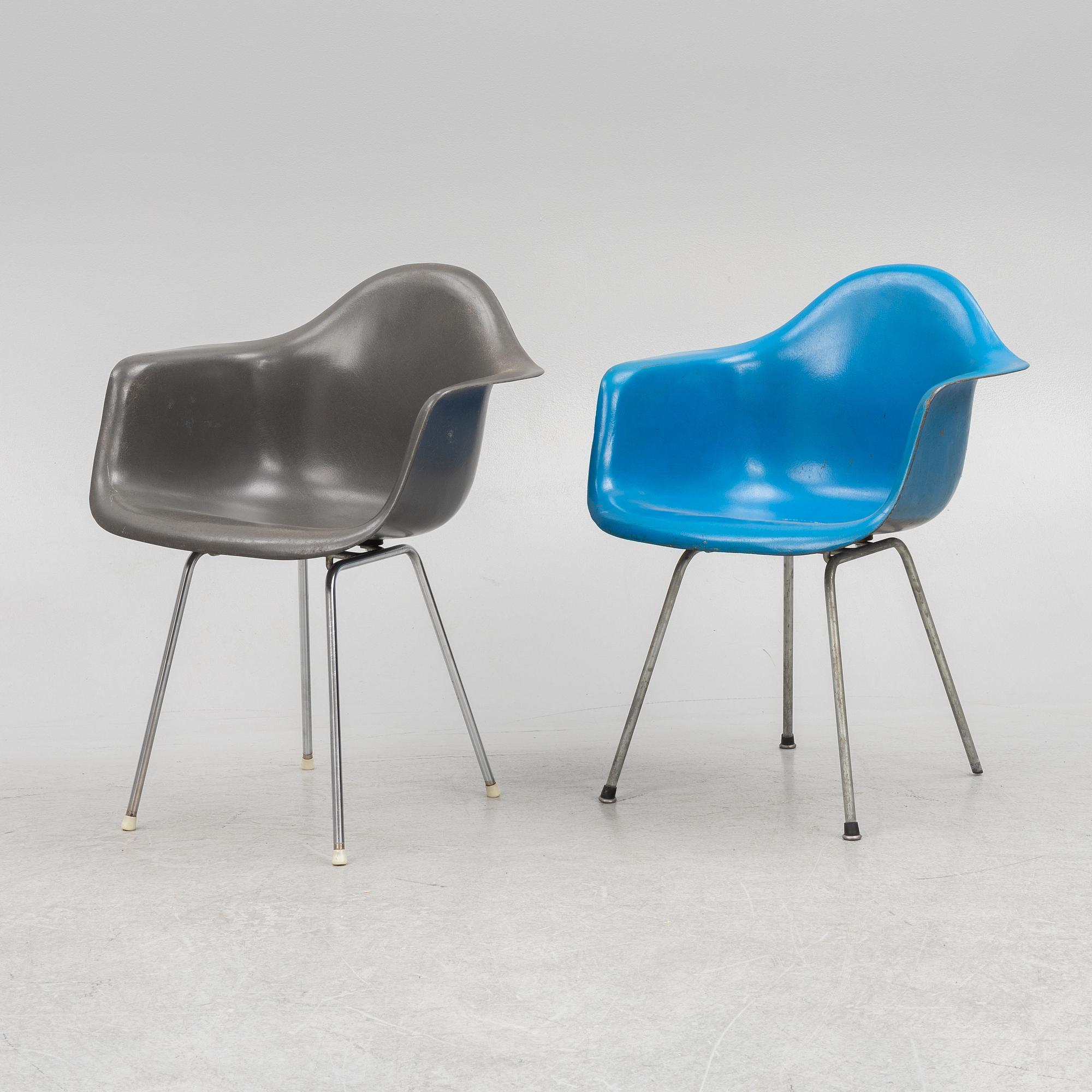 Charles & Ray Eames, six 'Plastic Chairs', Herman Miller, 1960's.