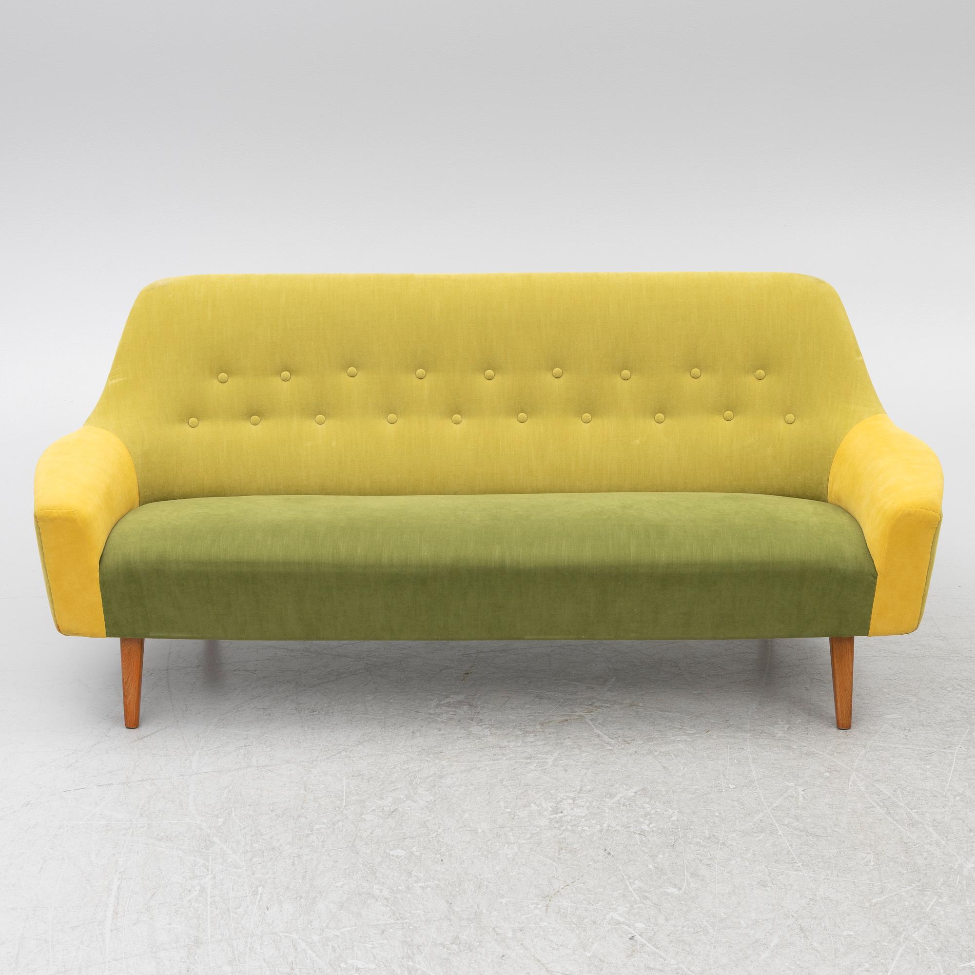 A Swedish sofa and chair, mid 20th century.