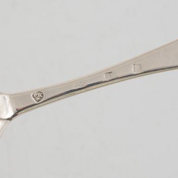 Two silver spoons, including Petter Björkman, Vimmerby, Sweden 1781.