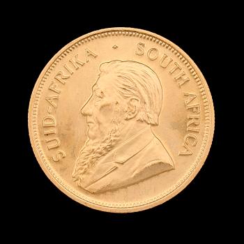 GULDMYNT, finguld, Krugerrand, Sydafrika, 1983. Vikt ca 34 g.