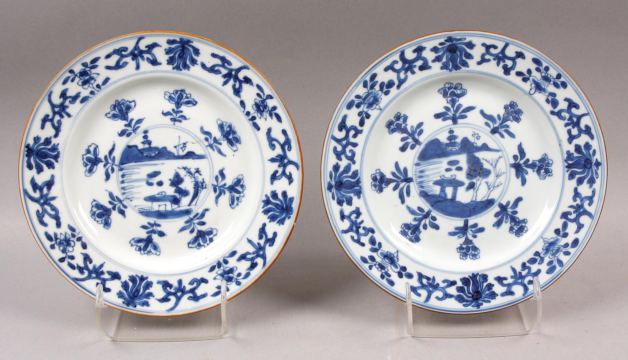 TALLRIKAR, 2+2, porslin, Kina Qianlong 1700-tal.