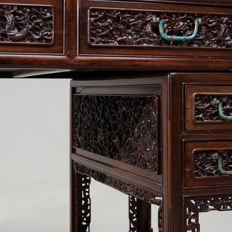 SKRIVBORD, hardwood. Late Qing dynasty, circa 1900.