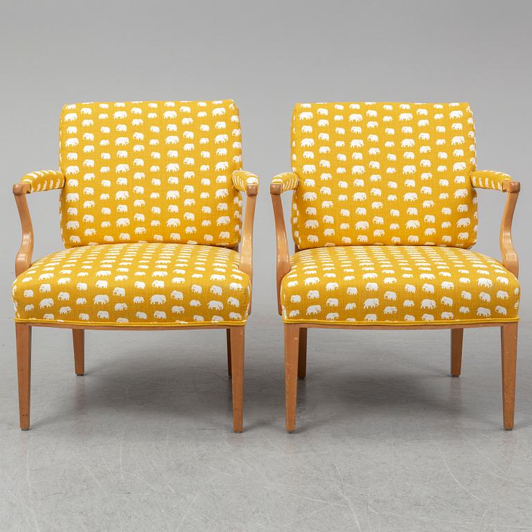 JOSEF FRANK, a pair of 969  armchairs, Firma Svensk Tenn.