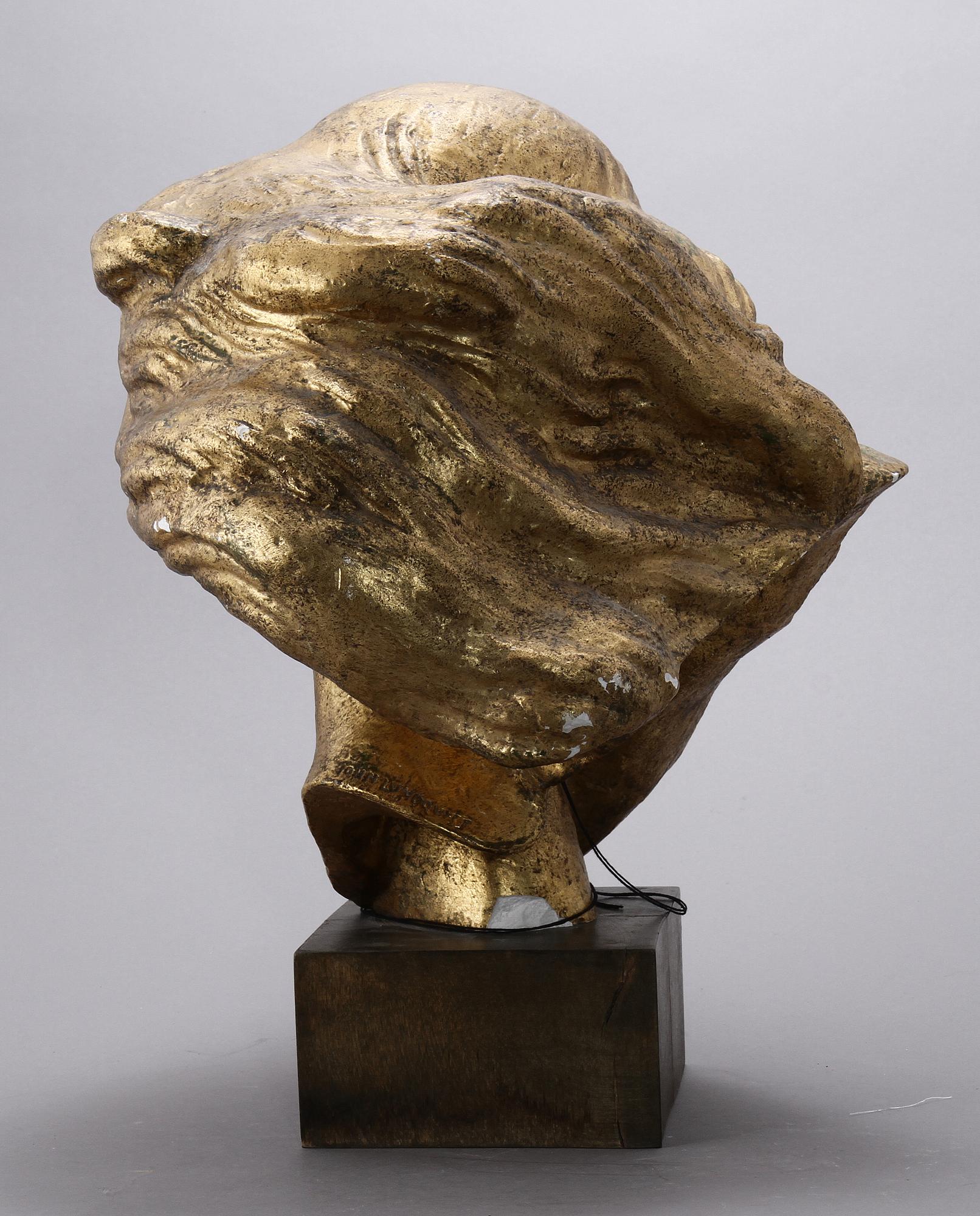 JOHN LUNDQVIST, skulptur, patinerat gips.