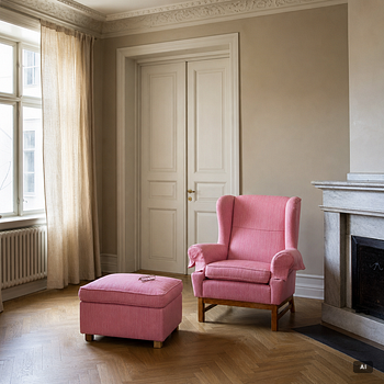 Ragnar Helsén, armchair with an ottoman, "Oxford", model 3543, Svenskt Tenn.