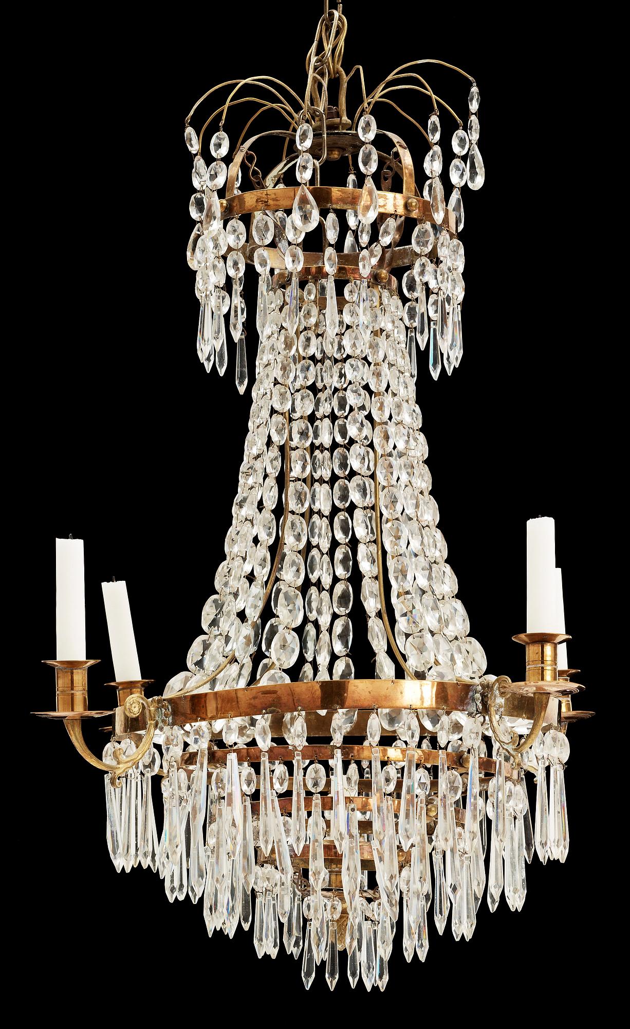 LJUSKRONA, delvis senempire, 1800-tal. H 70.