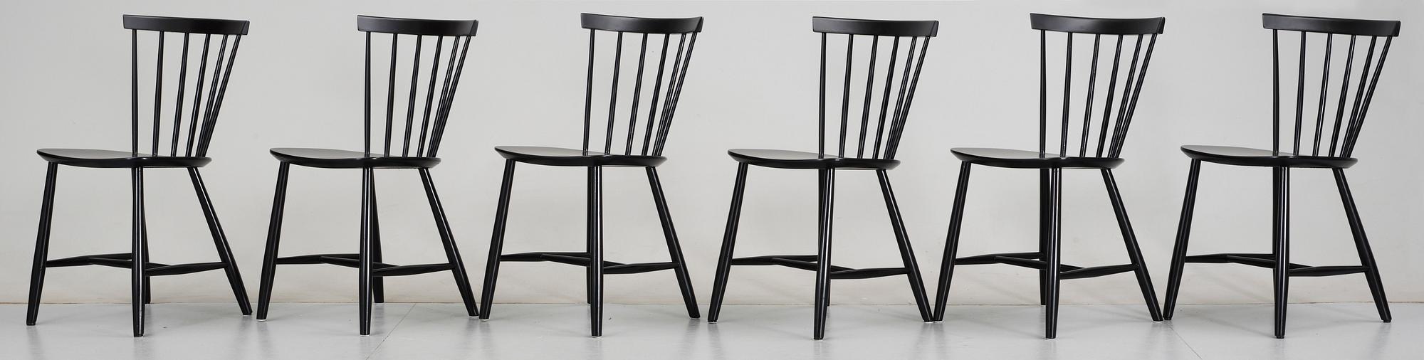 STOLAR, 6 st, modell "J 46", Poul M Volther, FDB, Danmark, 1960-tal.