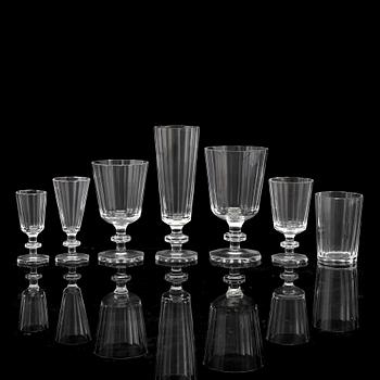 A 75 piece first half of the 20th century'Karlberg' glass servis by Elis Bergh.