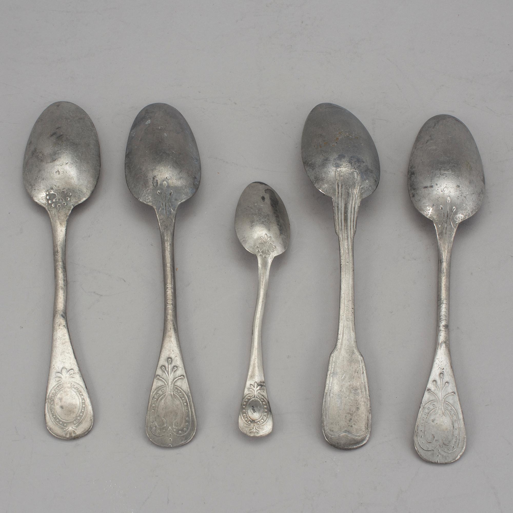 SKEDAR, 17 stycken, tenn, 17/1800-tal.