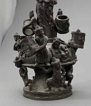 FACKELHÅLLARE, brons, Kina, 1900-tal.