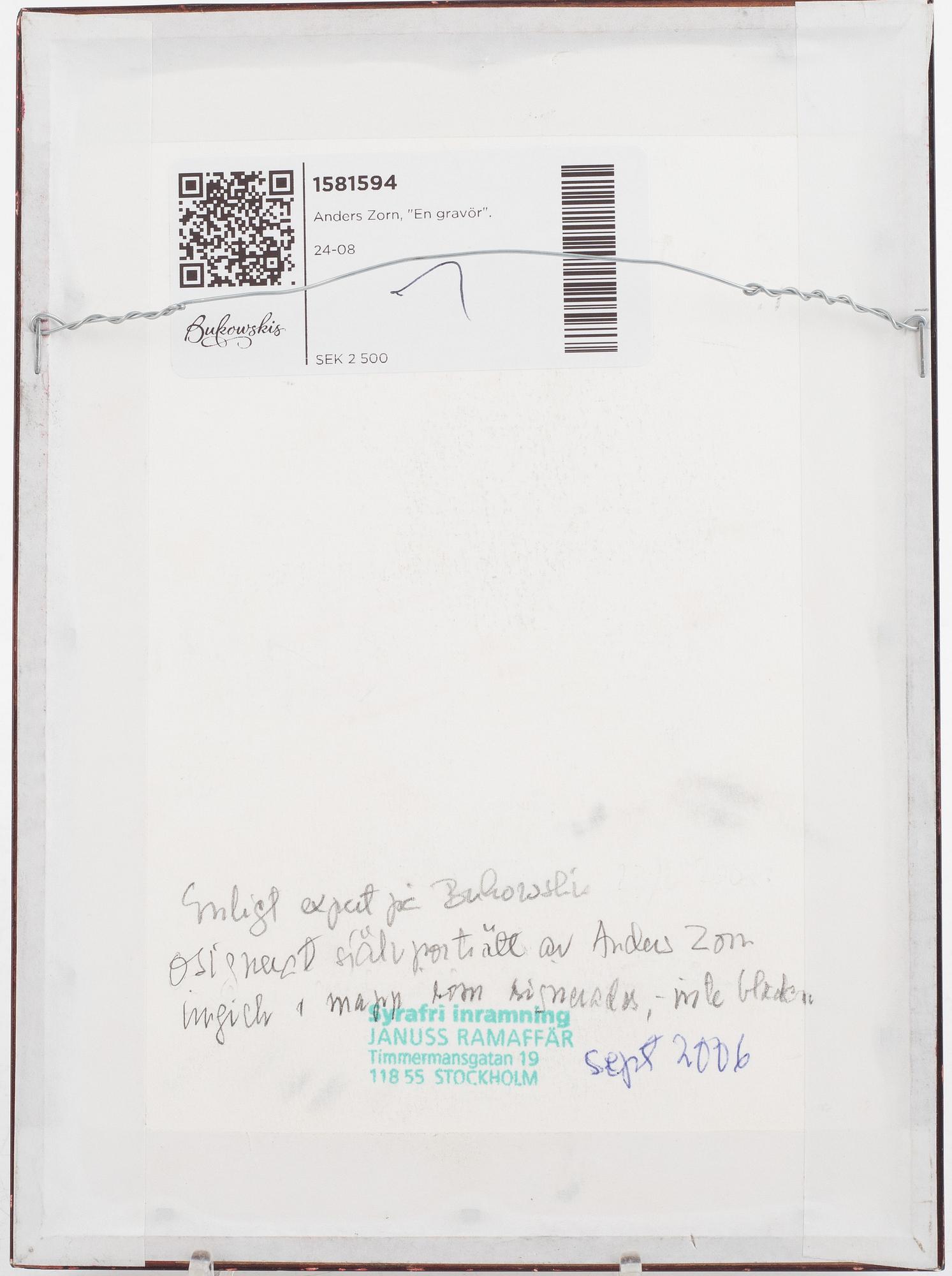 Anders Zorn, "En gravör".