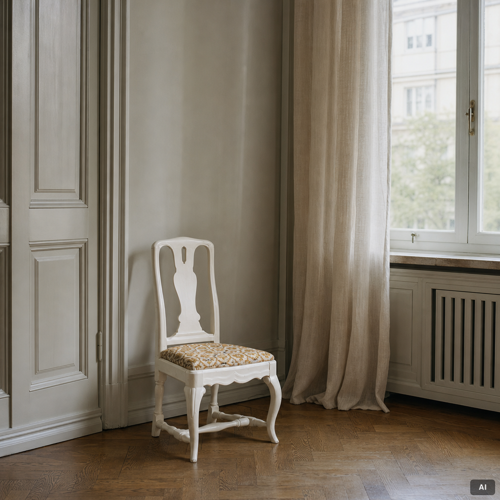A Rococo chair, 18th century.