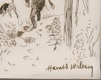 WIBERG, HARALD, 2 st, tuschteckningar.