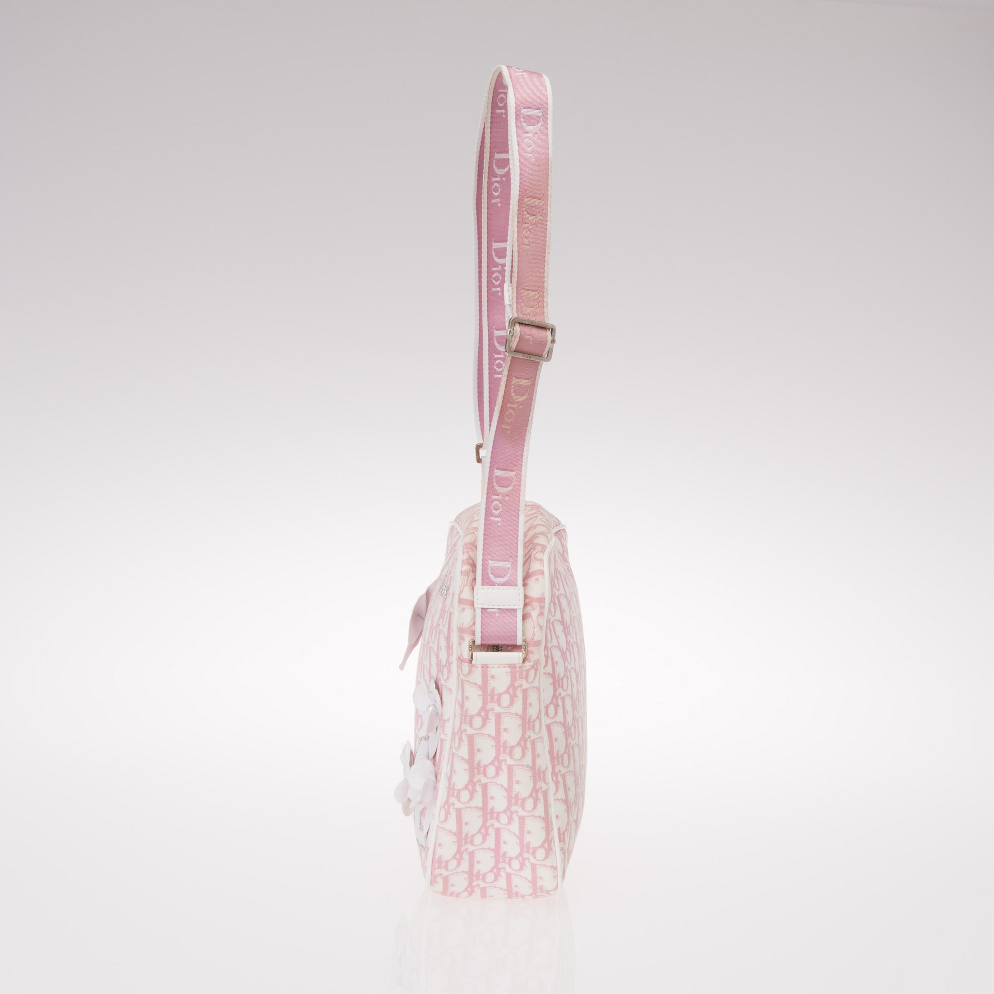 PINK MONOGRAM CANVAS No 1 TROTTER MESSENGER BAG.