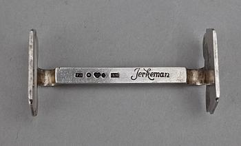 SMÖRKNIVSTÄLL samt TESKEDAR, 8+7, silver, bl a W A Bolin, Stockholm 1940-tal. Tot vikt ca 260 g.