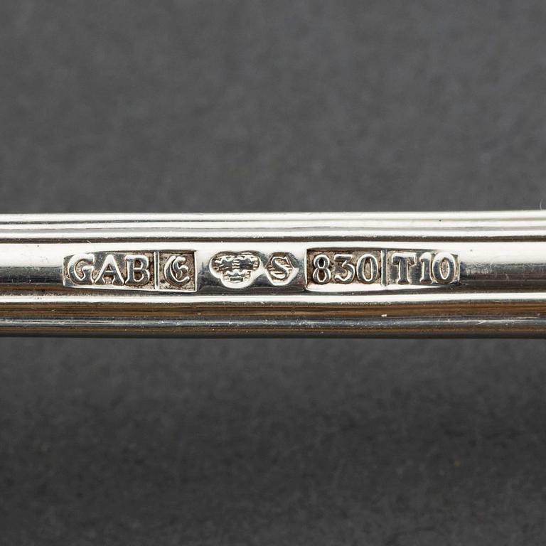 Bestickservis, 91 delar, modell Olga, silver, GAB, Stockholm/Eskilstuna, 1954-93.