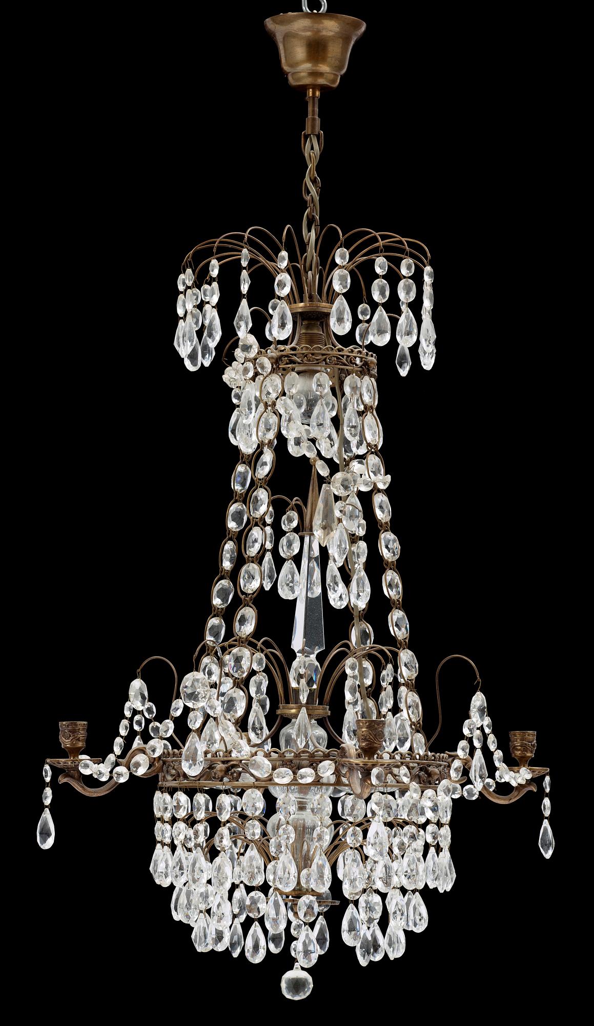 LJUSKRONA, gustaviansk stil, sk Hagamodell, 1900-talets mitt. Höjd 65 cm.