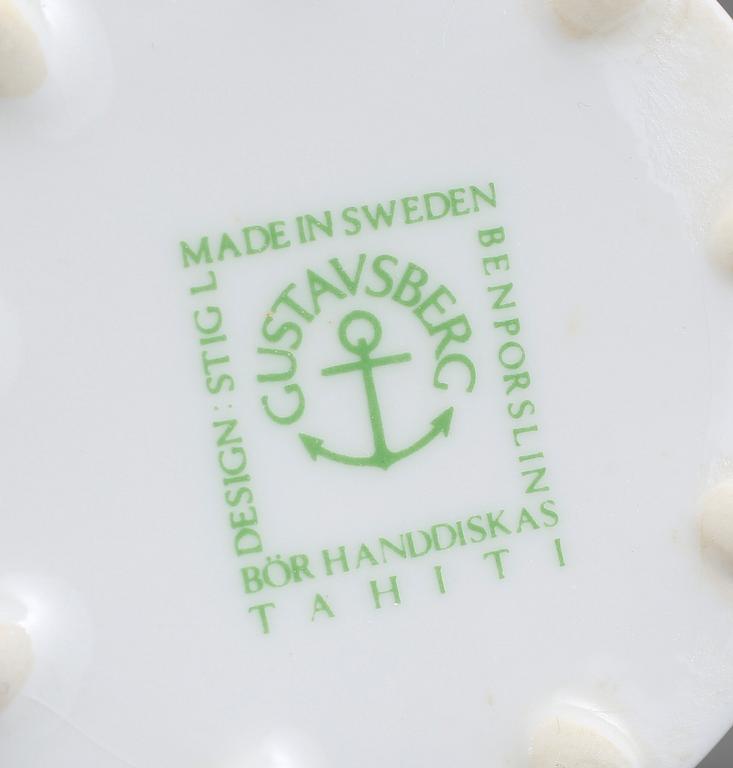 KAFFEKOPPAR 8 st MED FAT, benporslin, Tahiti, Stig Lindberg, Gustavsberg.