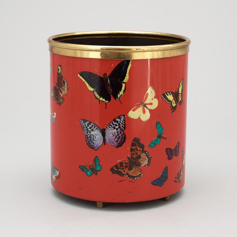 A Piero Fornasetti wastepaper bin, Milan, Italy.