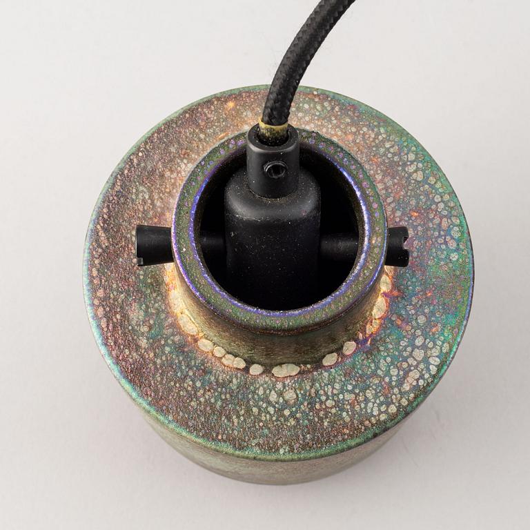 Tom Dixon, a set of three stoneware “Lustre pendants”.