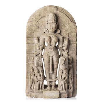 915. A stone stele of Devi, presumably North India, 12th century.