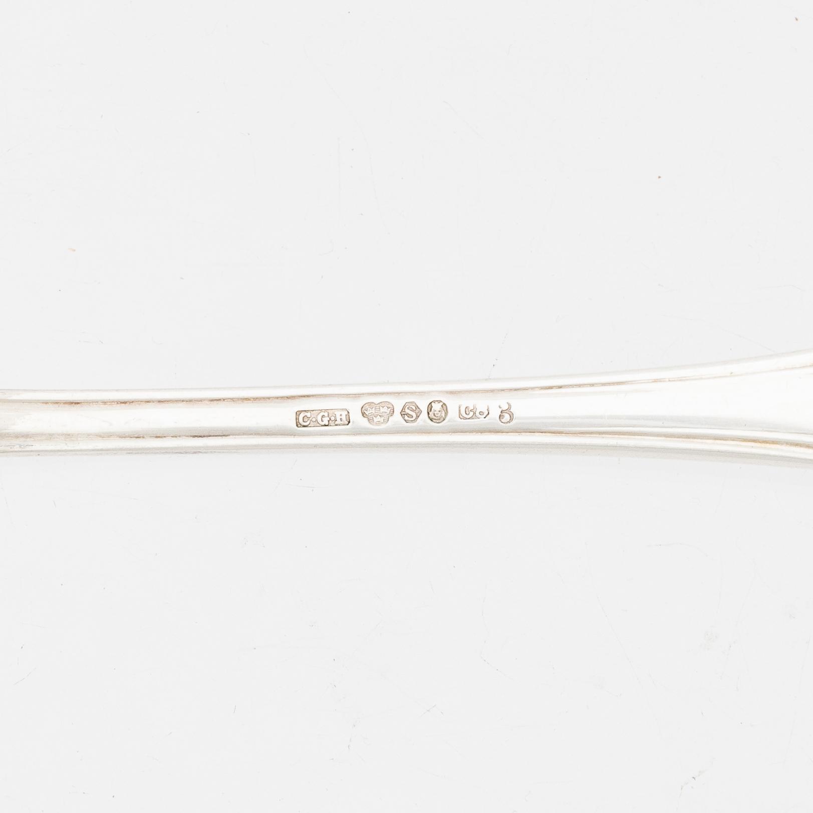 Bestickservis, 91 delar, silver, "Hallbergs Chippendale", CG Hallberg, bl.a. Stockholm 1923.