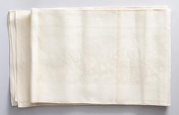 Two linnen table cloths and ten linnen napkins, Sweden, late 19th century.