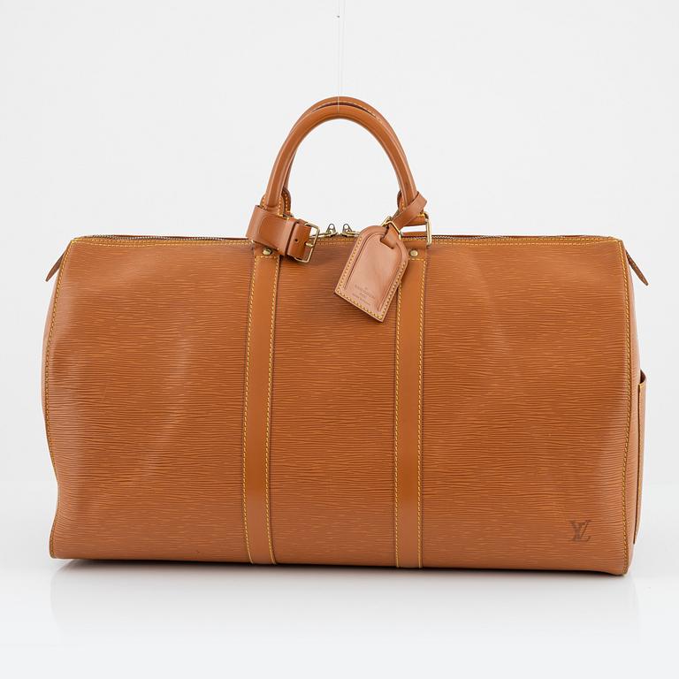 Louis Vuitton, A canelle Epi leather "Keepall 50" weekendbag, 1994.