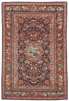 1290. SEMI-ANTIQUE KASHAN. 197,5 x 133 cm.