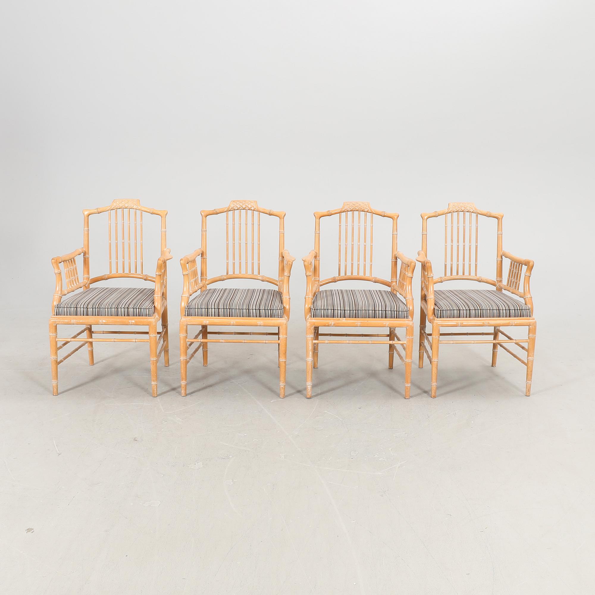 A set of four Giorgetti armchairs Italy later part of the 20th century.