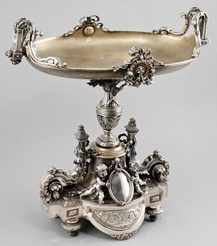 UPPSATSSKÅL, silver, Lars Larsson, Göteborg, 1878. Vikt 3417 g.