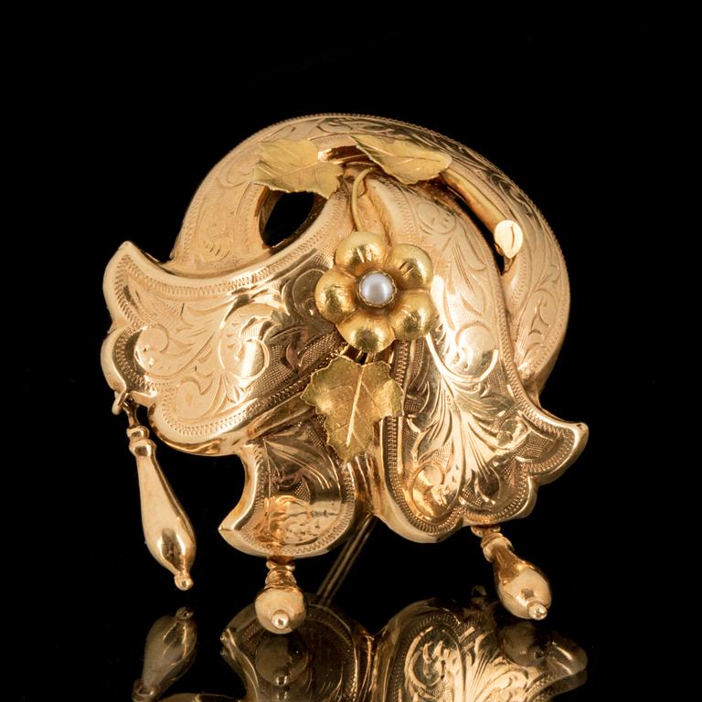 BROSCH, 18 k guld. Stockholm 1944. Vikt ca 3 gram.
