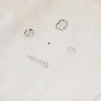 Sockerskål samt gräddkanna, silver, Danmark, bl a Peter Hertz, Köpenhamn 1851.