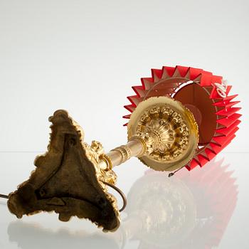 LAMPFOT, förgylld brons, rokokostil, 1800-talets senare hälft.