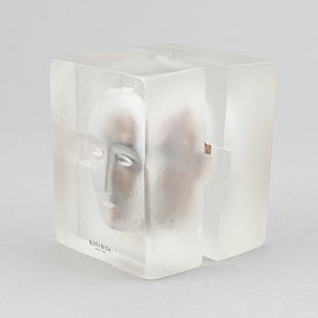 Bertil Vallien, two glass sculptures, Kosta Boda.