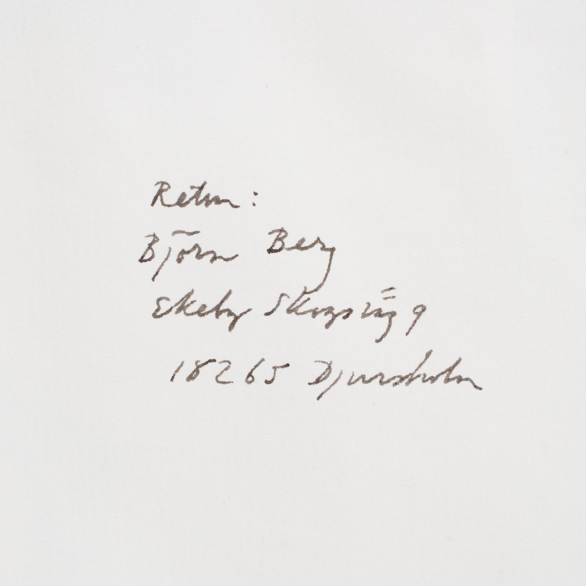 BJÖRN BERG, tuschteckning och akvarell på papper "Emil i Lönneberga".