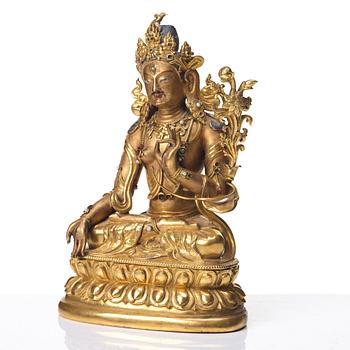 A gilt bronze figure of a White Tara, Tibetan-Chinese, 18th Century.
