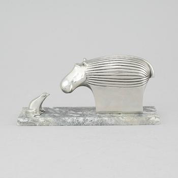 GUNNAR CYRÉN, metal, two sculptures, signed.
