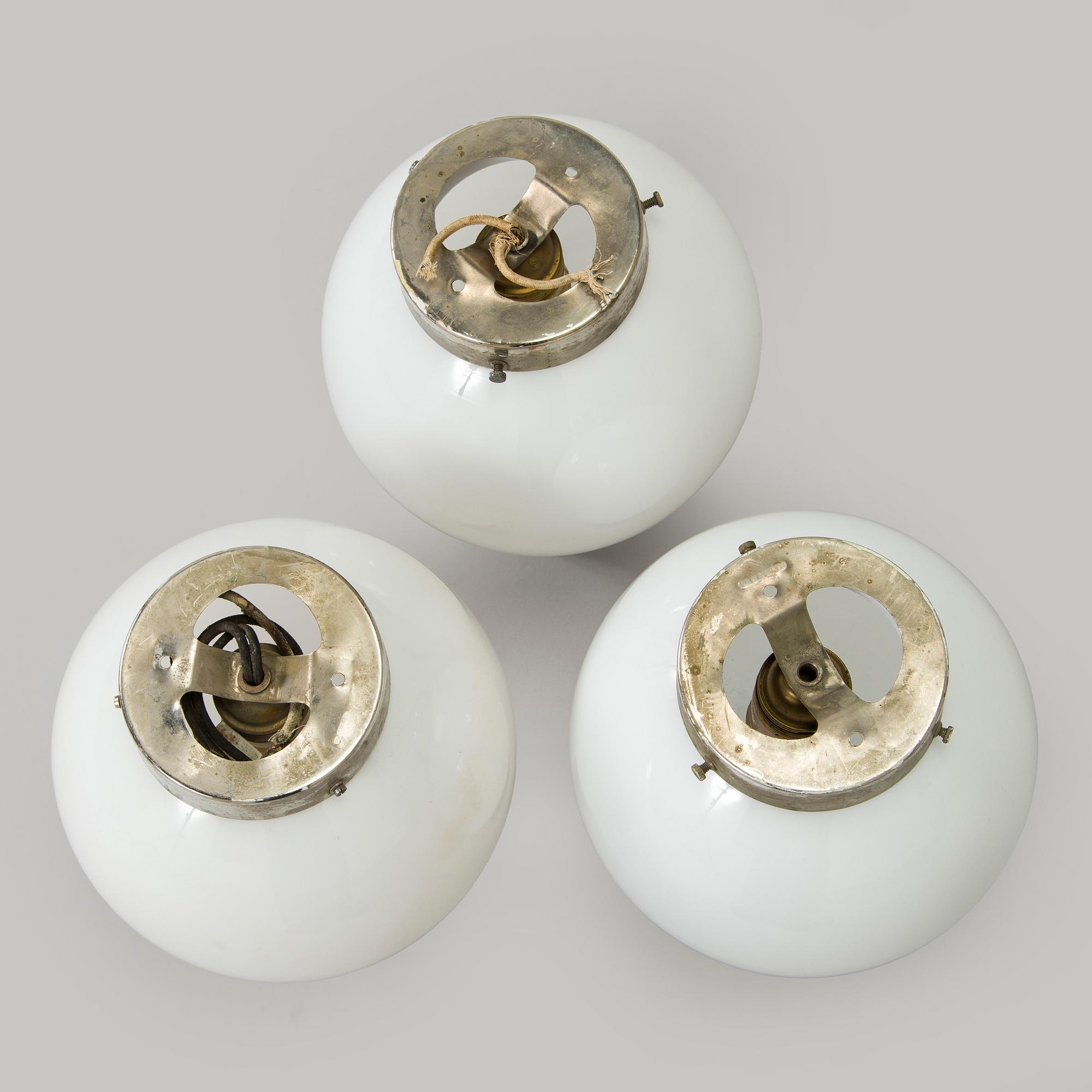 Paavo Tynell, a set of three 1930s ceiling lamps '2008' for Taito Oy.