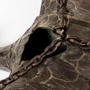 Fågel/rökelsekar, brons. Japan, Meiji (1868-1912).