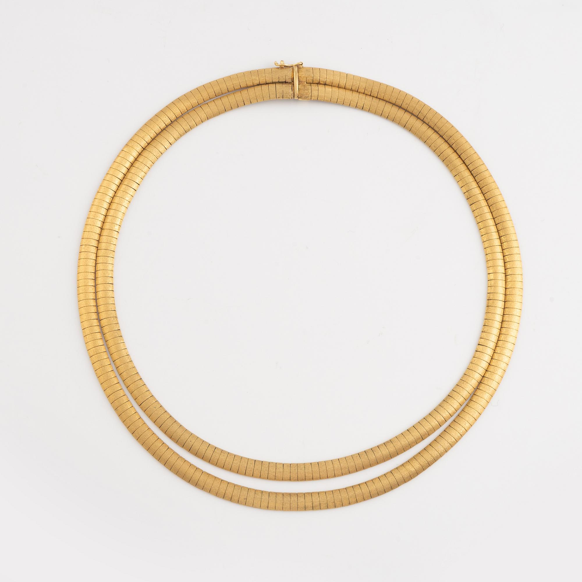 Necklace and bracelet, 18K gold. Italian marks.