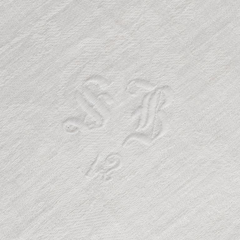 Duk samt servetter, linnedamast, 1800-tal.