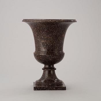 A Swedish Empire 19th century porphyry urn.