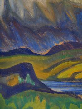 Helmer Osslund, Northern landscape with rainbow.