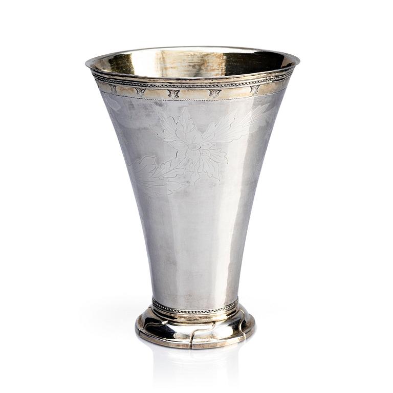 A Swedish 18th century parcel-gilt silver beaker, mark of Anders Dunderberg, Gävle 1795.