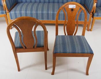 SALONGSGRUPP, 6 delar, möjligen formgivna av Carl Malmsten, 1900-talets första hälft.