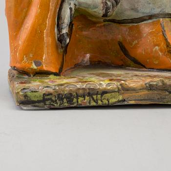 ALLAN EBELING, a pottery figure, signed Ebeling.