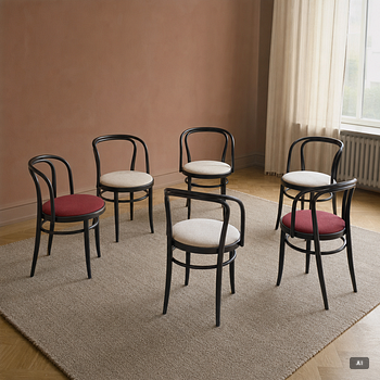 Karmstolar, 6 st, modell 209, Thonet.