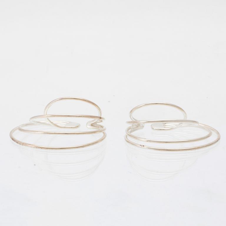 A pair of silver "Alliance" earrings by Georg Jensen.